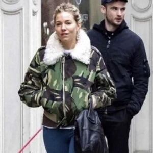 New Rag & Bone Camo Flight Jacket Bomber Shearling Collar Removable Size Small